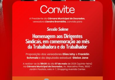 Câmara de Dourados realiza sessão solene de homenagem a dirigentes sindicais